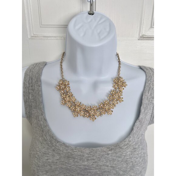 Francesca's Collections Gold Floral Jewelry Set (Earrings & Statement Necklace) - Picture 7 of 7